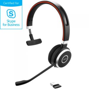 Jabra Evolve 65 Mono : Casque filaire sans fil Bluetooth mutipoint pour Microsoft Skype for business
